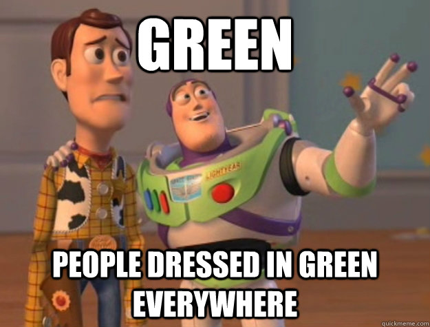 Green people dressed in green everywhere - Green people dressed in green everywhere  Buzz Lightyear