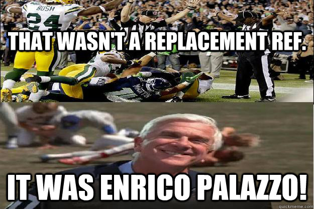 That wasn't a replacement ref. It was Enrico Palazzo!  