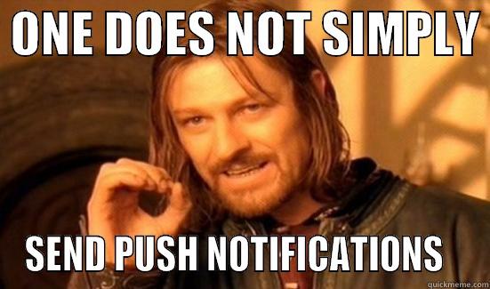  ONE DOES NOT SIMPLY  SEND PUSH NOTIFICATIONS   Boromir