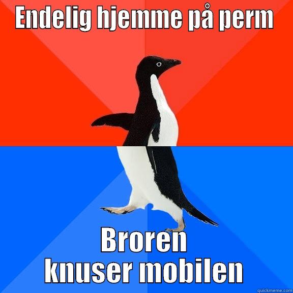 Dochebag brother - ENDELIG HJEMME PÅ PERM BROREN KNUSER MOBILEN Socially Awesome Awkward Penguin