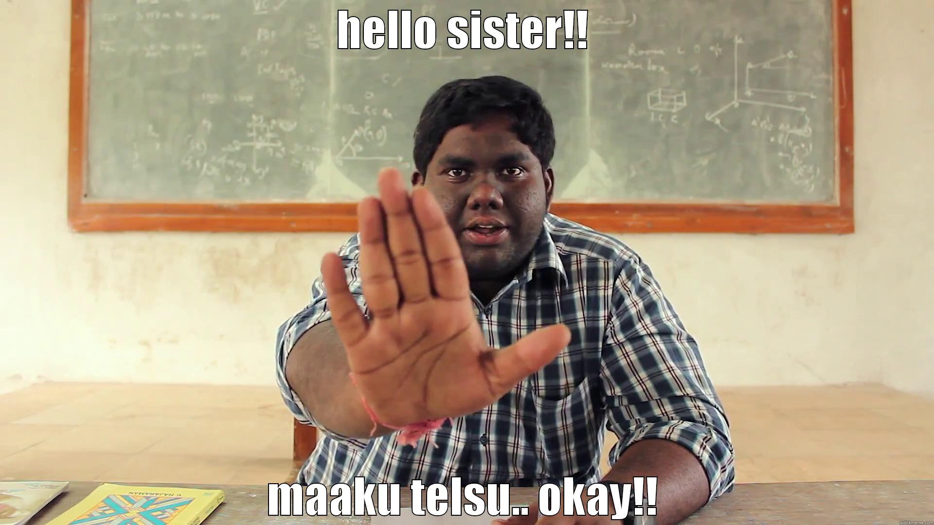 harsha chemudu - HELLO SISTER!! MAAKU TELSU.. OKAY!! Misc