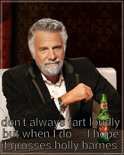 HEY I DON'T ALWAYS FART LOUDLY BUT WHEN I DO. ...I HOPE IT GROSSES HOLLY BARNES OUT The Most Interesting Man In The World