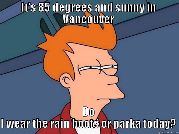 IT'S 85 DEGREES AND SUNNY IN VANCOUVER DO I WEAR THE RAIN BOOTS OR PARKA TODAY? Futurama Fry