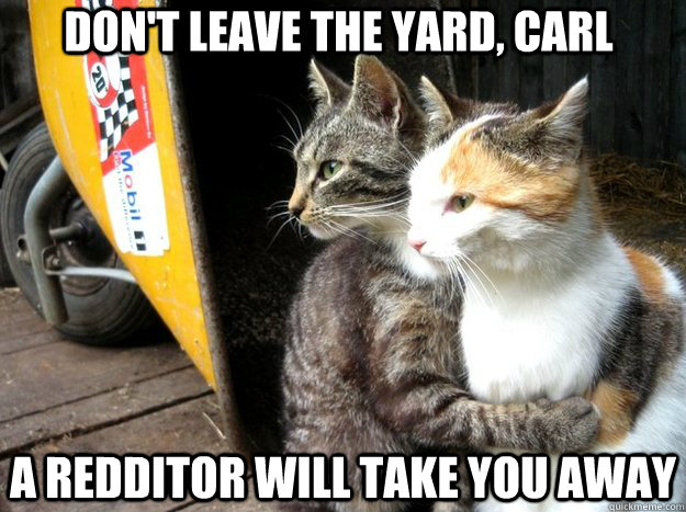 Don't leave the yard, Carl A redditor will take you away  