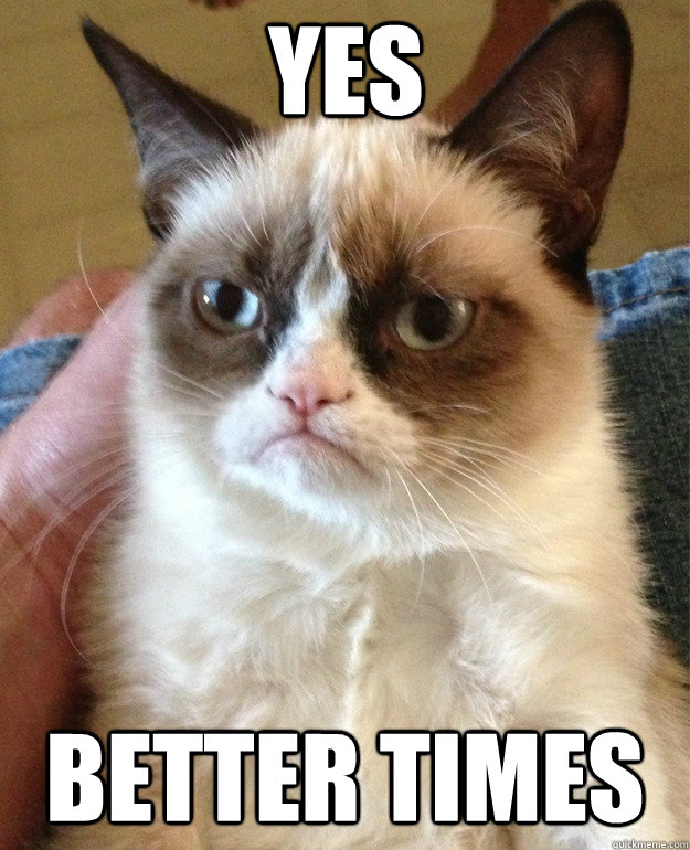 Yes Better times  Grumpy Cat