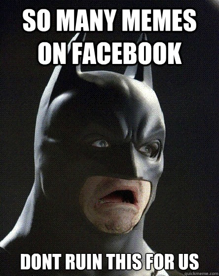 SO MANY MEMES ON FACEBOOK DONT RUIN THIS FOR US - SO MANY MEMES ON FACEBOOK DONT RUIN THIS FOR US  Awkward Moment Batman