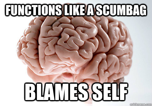 functions like a scumbag blames self - functions like a scumbag blames self  Scumbag Brain