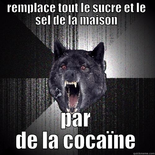 REMPLACE TOUT LE SUCRE ET LE SEL DE LA MAISON PAR DE LA COCAÏNE Insanity Wolf