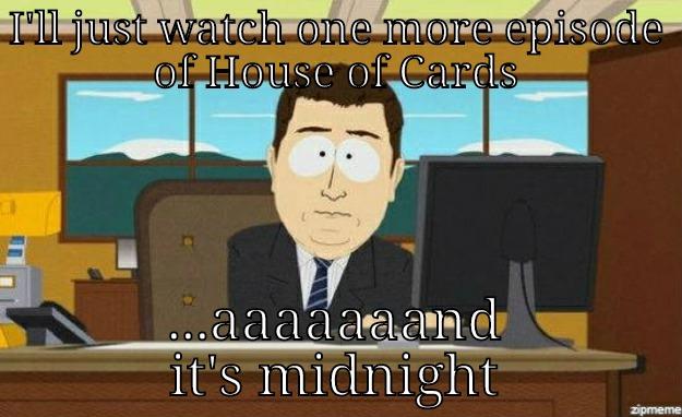 I'LL JUST WATCH ONE MORE EPISODE OF HOUSE OF CARDS ...AAAAAAAND IT'S MIDNIGHT aaaand its gone