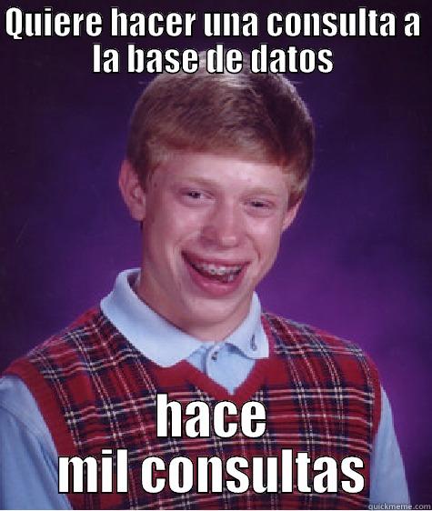 N+1 queries - QUIERE HACER UNA CONSULTA A LA BASE DE DATOS HACE MIL CONSULTAS Bad Luck Brian