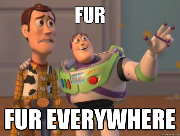 fur fur everywhere  Buzz Lightyear