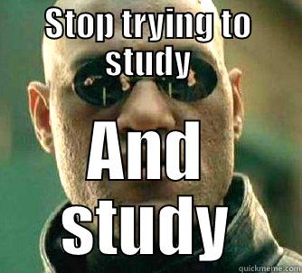 STOP TRYING TO STUDY AND STUDY Matrix Morpheus