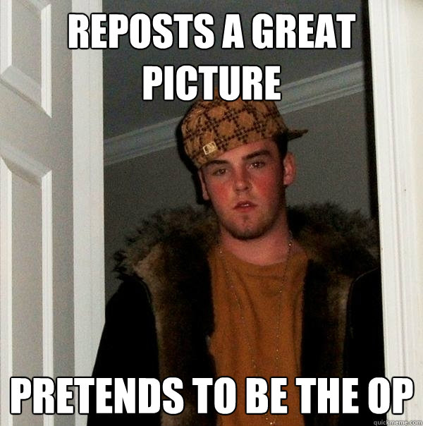 Reposts a great picture Pretends to be the OP - Reposts a great picture Pretends to be the OP  Scumbag Steve