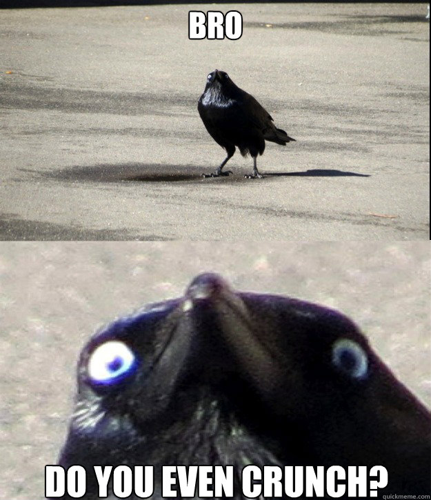 BRO DO YOU EVEN CRUNCH?  Insanity Crow