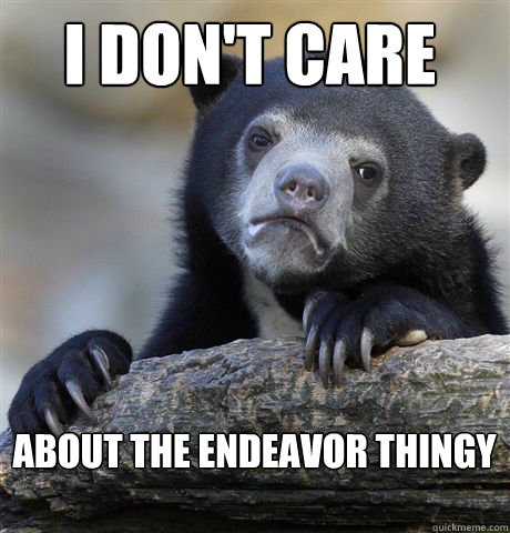 I don't care about the endeavor thingy  Confession Bear