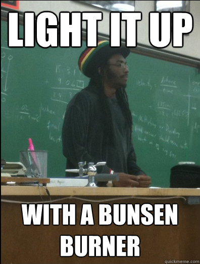 Light it up with a bunsen burner  Rasta Science Teacher