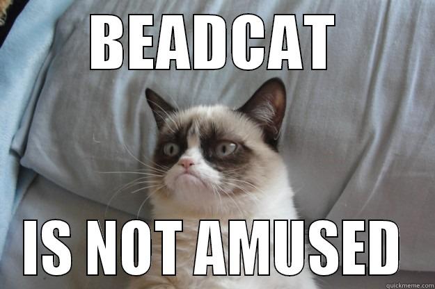 BEADCAT IS NOT AMUSED Grumpy Cat