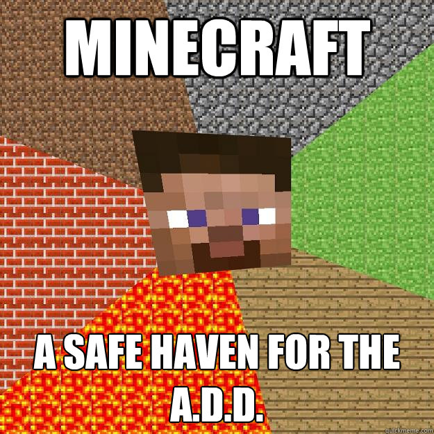 Minecraft A safe haven for the A.D.D.  Minecraft