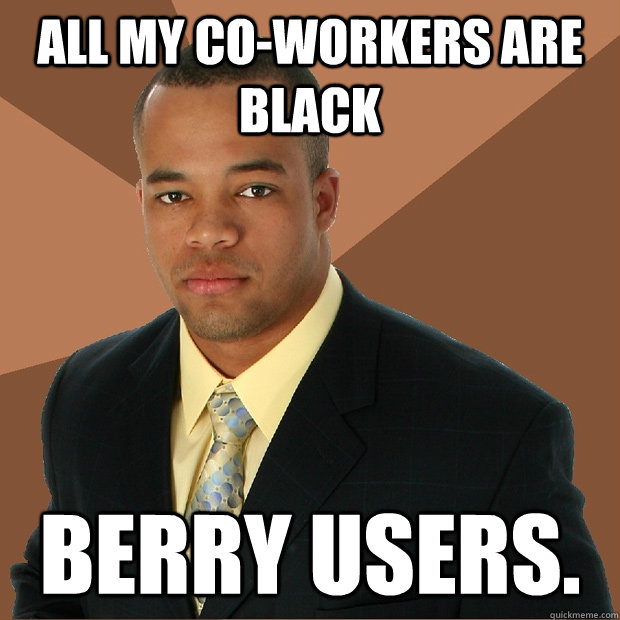 All my co-workers are black berry users.  Successful Black Man