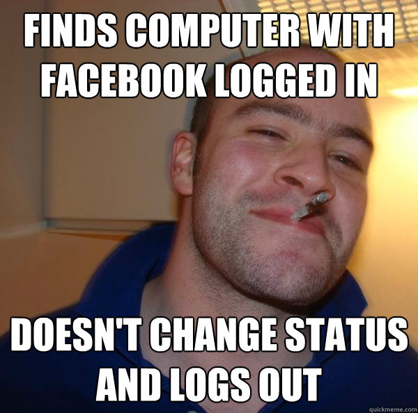 Finds computer with facebook logged in doesn't change status and logs out - Finds computer with facebook logged in doesn't change status and logs out  Misc