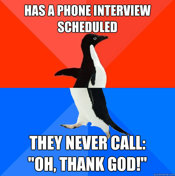 Has a phone interview scheduled they never call:
