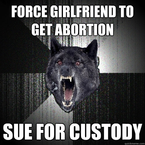 force girlfriend to get abortion  sue for custody   Insanity Wolf