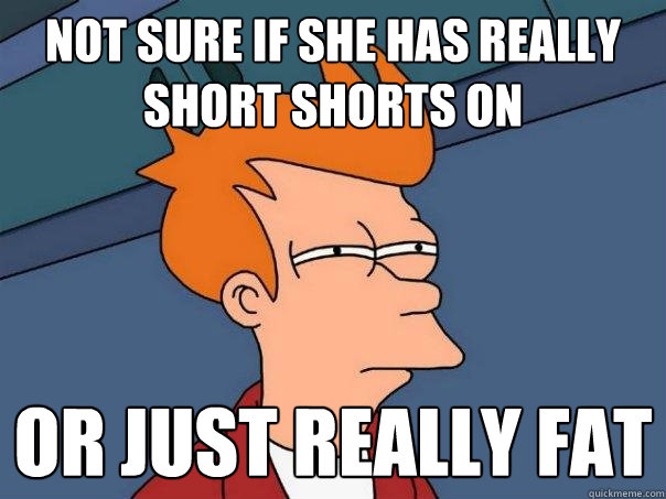 Not sure if she has really short shorts on or just really fat - Not sure if she has really short shorts on or just really fat  Futurama Fry