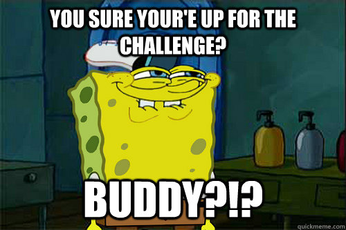 You Sure Your'e Up For The Challenge? BUDDY?!?  