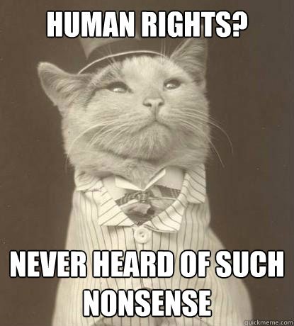 HUMAN RIGHTS? NEVER HEARD OF SUCH NONSENSE  Aristocat