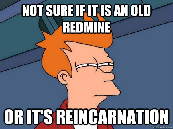 Not sure if it is an old redmine Or it's reincarnation - Not sure if it is an old redmine Or it's reincarnation  Futurama Fry