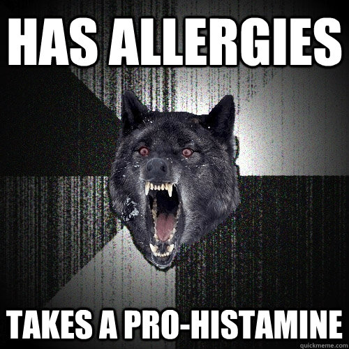 has allergies takes a pro-histamine - has allergies takes a pro-histamine  Insanity Wolf