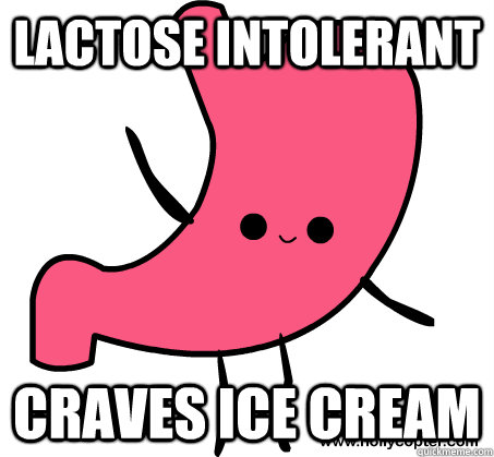 Lactose Intolerant Craves Ice Cream  Scumbag Stomach