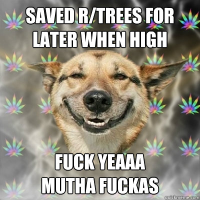 Saved R/trees for later when high  Fuck yeaaa
mutha fuckas  Stoner Dog