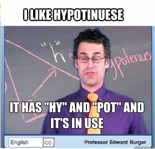 I like Hypotinuese It has 