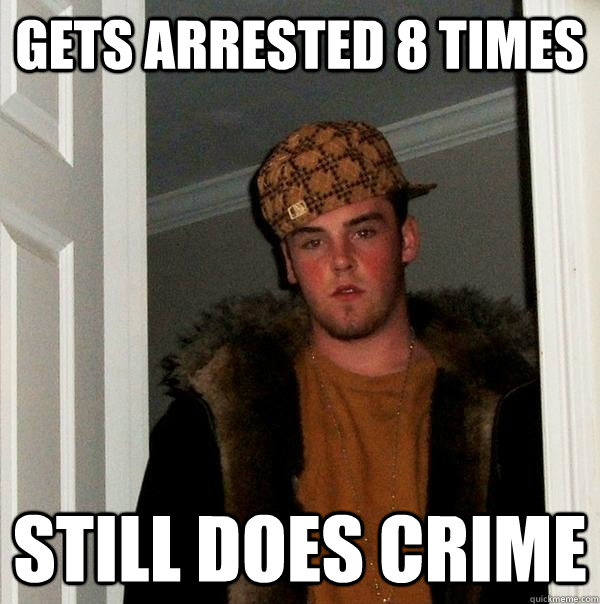 Gets arrested 8 times still does crime  Scumbag Steve