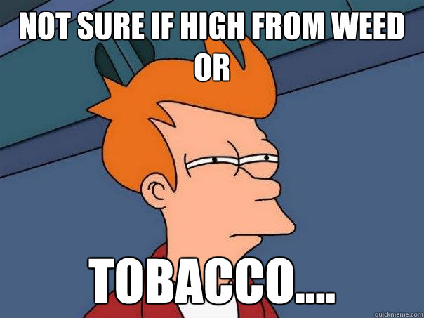 Not sure if high from weed or Tobacco.... - Not sure if high from weed or Tobacco....  Futurama Fry