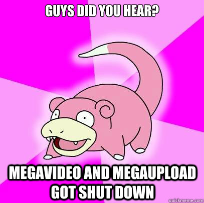 GUYS DID YOU HEAR? MEGAVIDEO AND MEGAUPLOAD GOT SHUT DOWN  Slowpoke