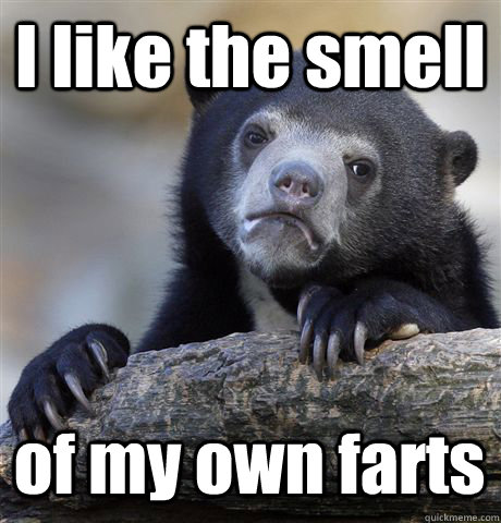 I like the smell  of my own farts  Confession Bear