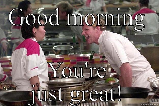 GOOD MORNING YOU'RE JUST GREAT! Gordon Ramsay