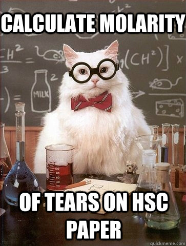 CALCULATE MOLARITY OF TEARS ON HSC PAPER  Chemistry Cat