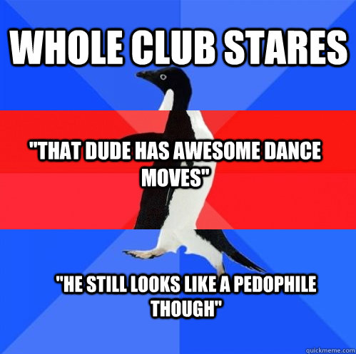 Whole club stares  