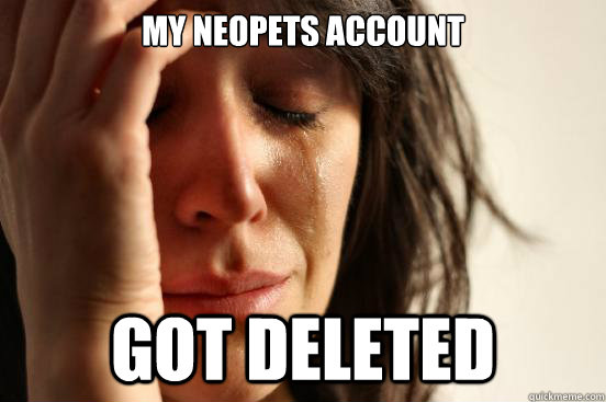 My neopets account got deleted  First World Problems