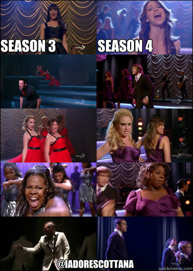 Season 3 Season 4 @iadorescottana  glee