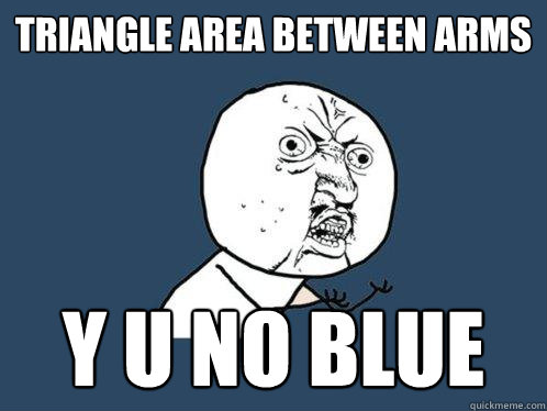 Triangle area between arms y u no blue  Y U No