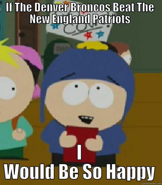 IF THE DENVER BRONCOS BEAT THE NEW ENGLAND PATRIOTS I WOULD BE SO HAPPY Misc