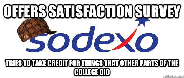 Offers satisfaction survey tries to take credit for things that other parts of the college did - Offers satisfaction survey tries to take credit for things that other parts of the college did  Misc