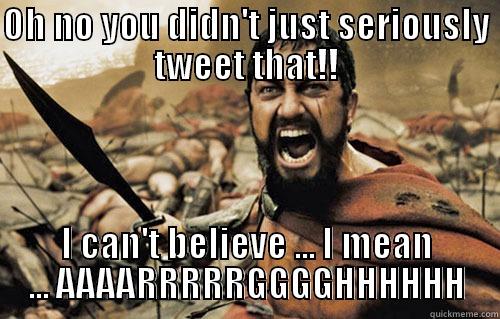 Sparta Meme - OH NO YOU DIDN'T JUST SERIOUSLY TWEET THAT!! I CAN'T BELIEVE ... I MEAN ... AAAARRRRRGGGGHHHHHH Misc