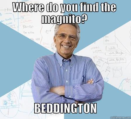 WHERE DO YOU FIND THE MAGNITO?                 BEDDINGTON               Engineering Professor