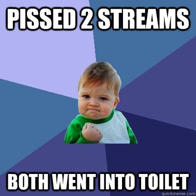 Pissed 2 streams both went into toilet - Pissed 2 streams both went into toilet  Success Kid