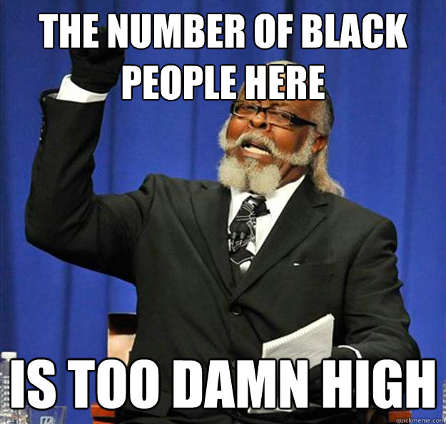 The number of black people here Is too damn high  Jimmy McMillan